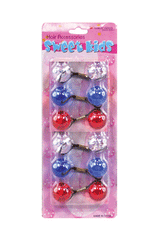 Sweet Kids Hair Baubles - Round #XL7 Red, White & Blue