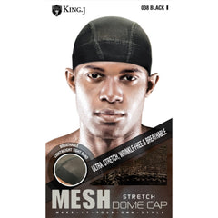 Stretch Mesh Dome Caps Black