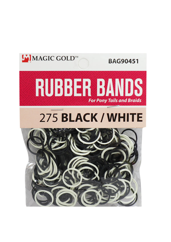Magic Gold Rubber Bands - Black & White #BAG90451