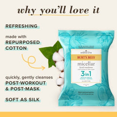 Burt's Bees 3-in-1 Micellar Cleansing Towelettes - Coconut & Lotus Water