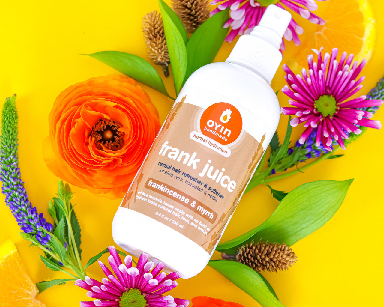 Oyin Handmade Frank Juice Herbal Hair Refresher & Softener - Frankincense & Myrrh Scent
