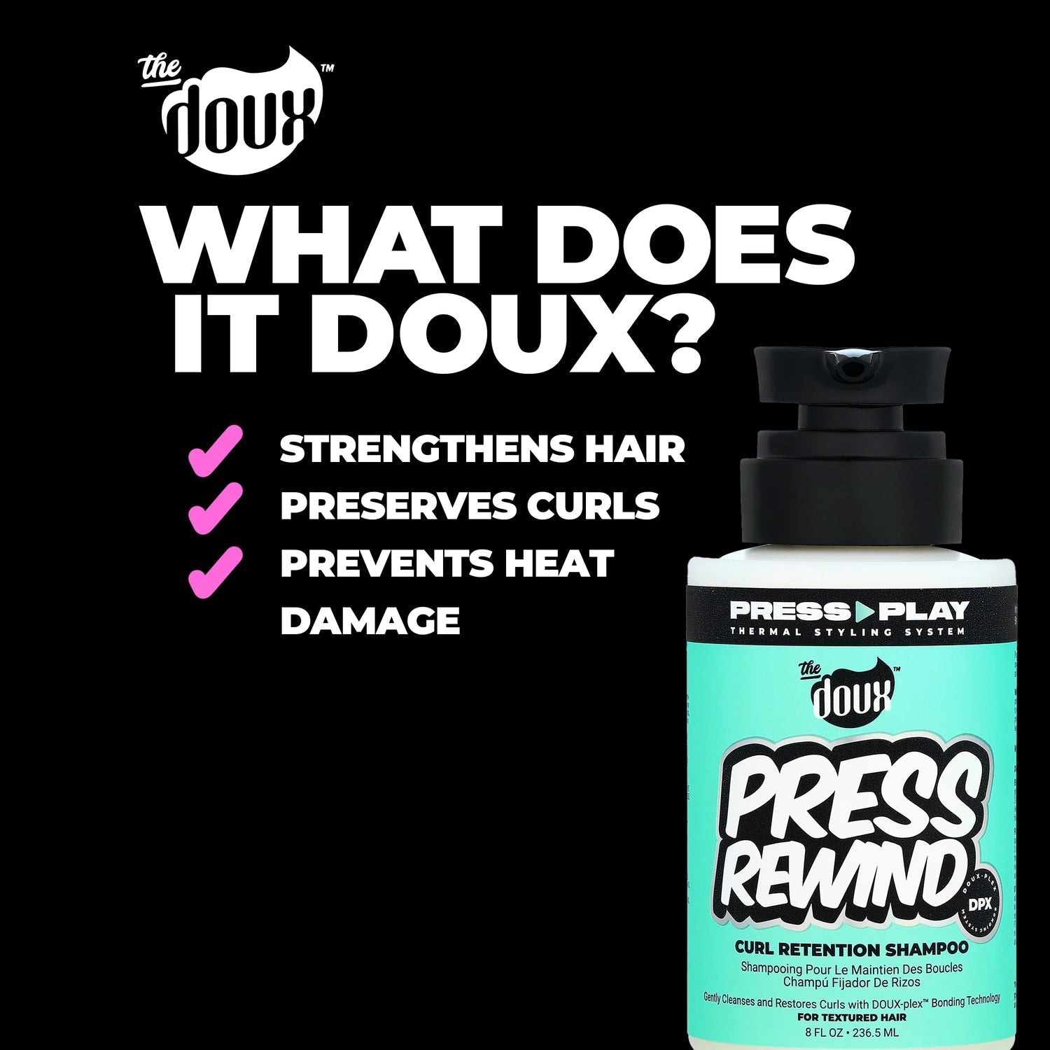 The Doux Press Play Press Rewind Curl Retention Shampoo