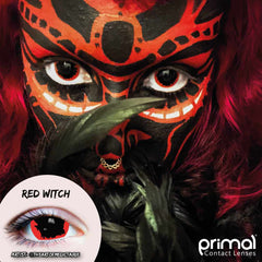 PRIMAL ® Red Witch - Red and Black Colored contact Lenses
