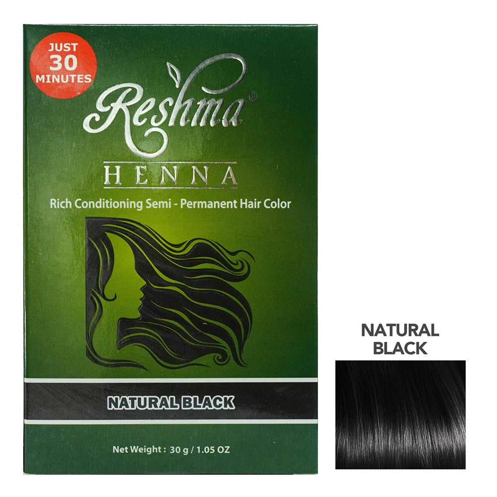 Reshma 30 Minute Henna Semi Permanent Hair Color - Natural Black