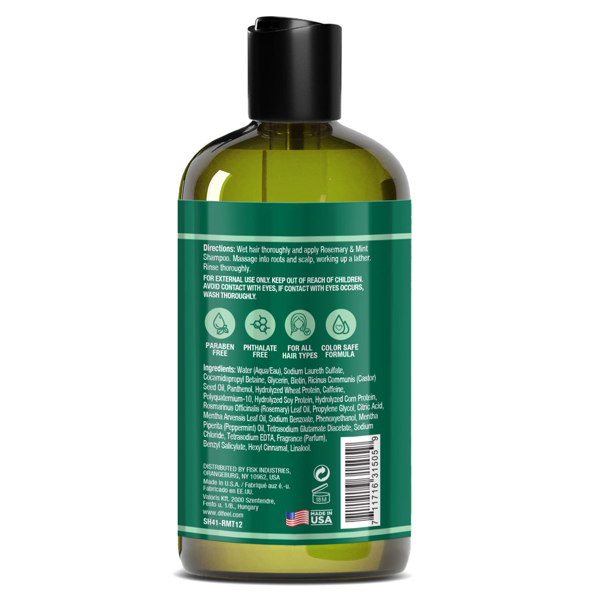 Difeel Rosemary & Mint Strengthening Shampoo 12oz