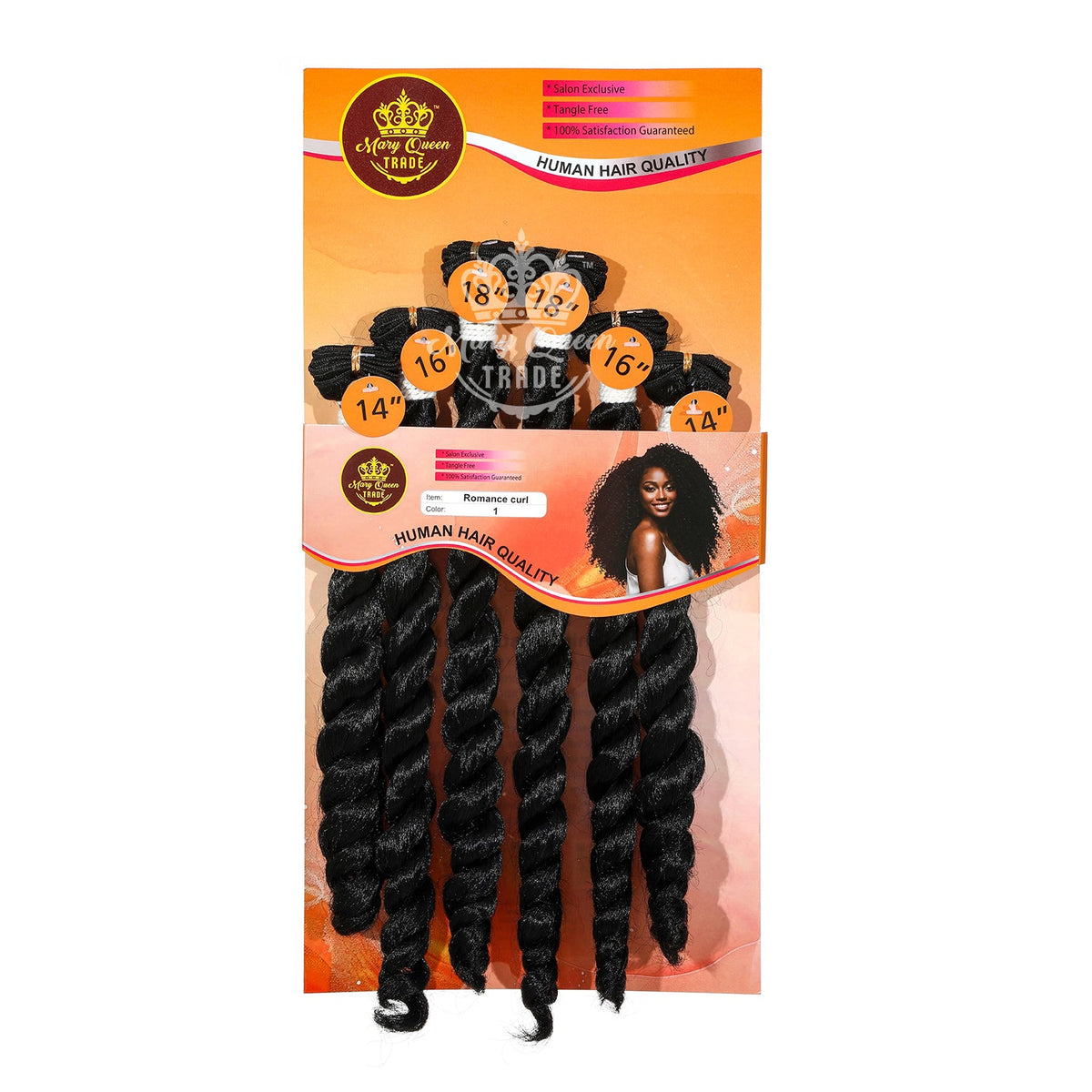 Mary Queen BioProtein™ Romance Curl 6-Bundle Hair Set – 14"–18"