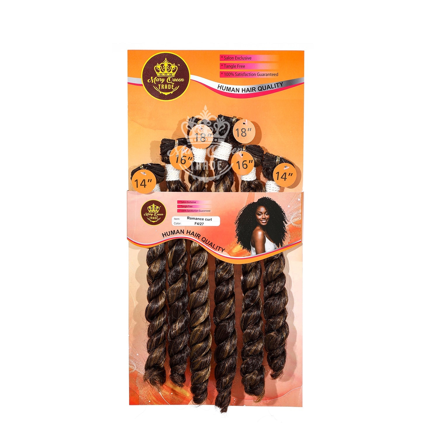 Mary Queen BioProtein™ Romance Curl 6-Bundle Hair Set – 14"–18"