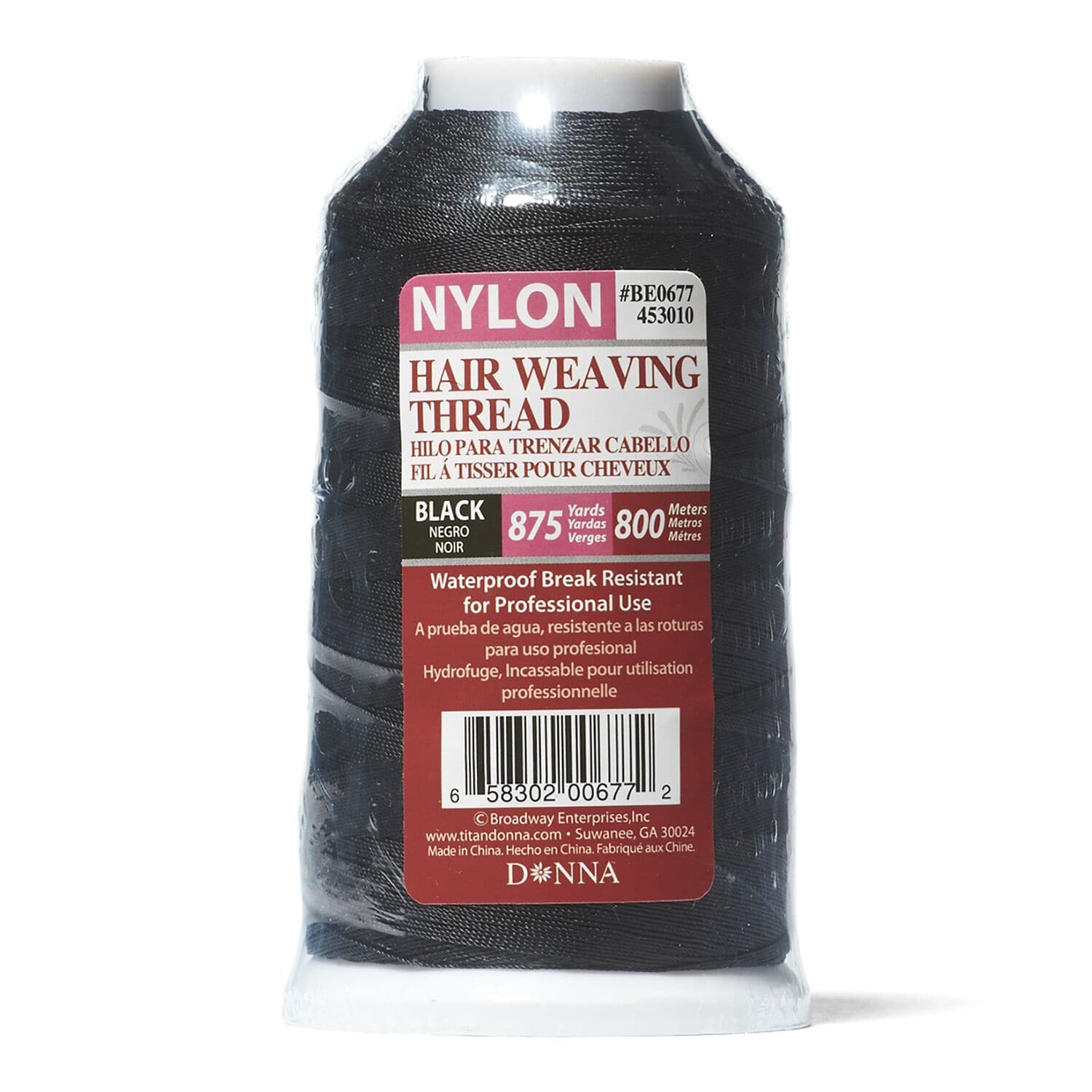 Donna Heavy Hair Weaving Thread 800m - Black
