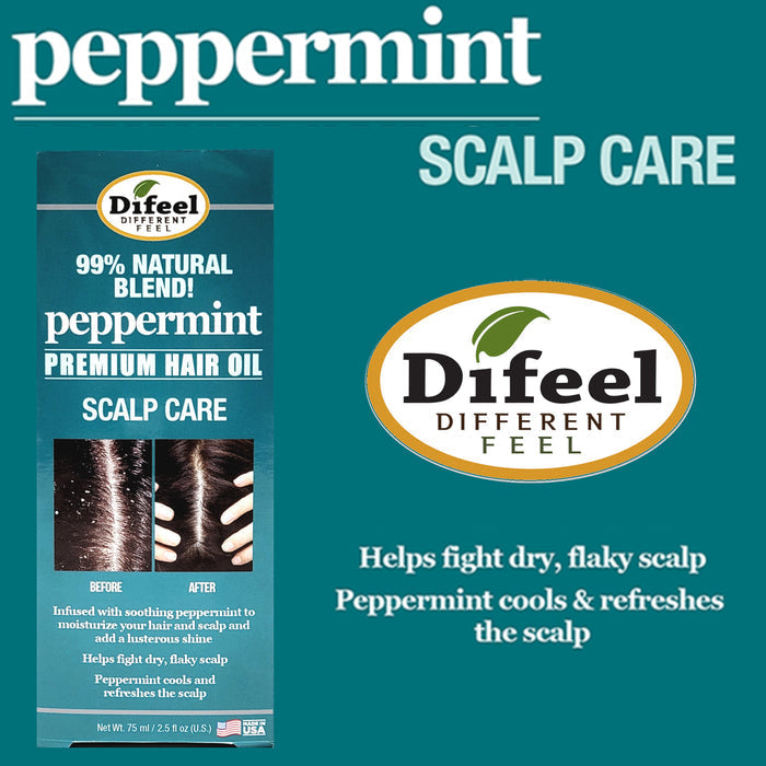 Difeel Peppermint Scalp Care Premium Hair Oil 2.5oz