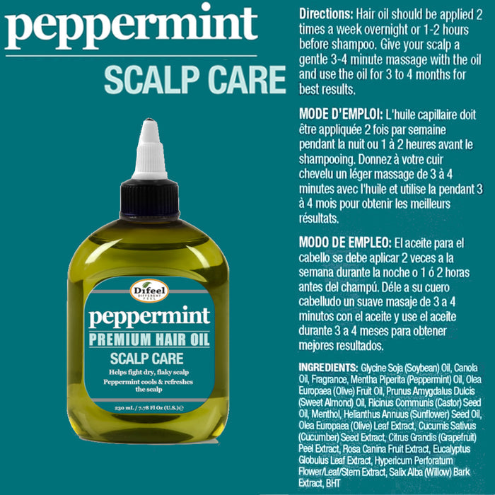 Difeel Peppermint Soothing Scalp Care Premium Hair Oil 7.1oz