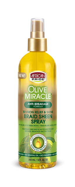 African Pride Olive Miracle Braid Sheen Spray 12oz