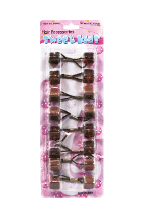 Sweet Kids Hair Baubles - Square #SQ12 Two-Tone Brown