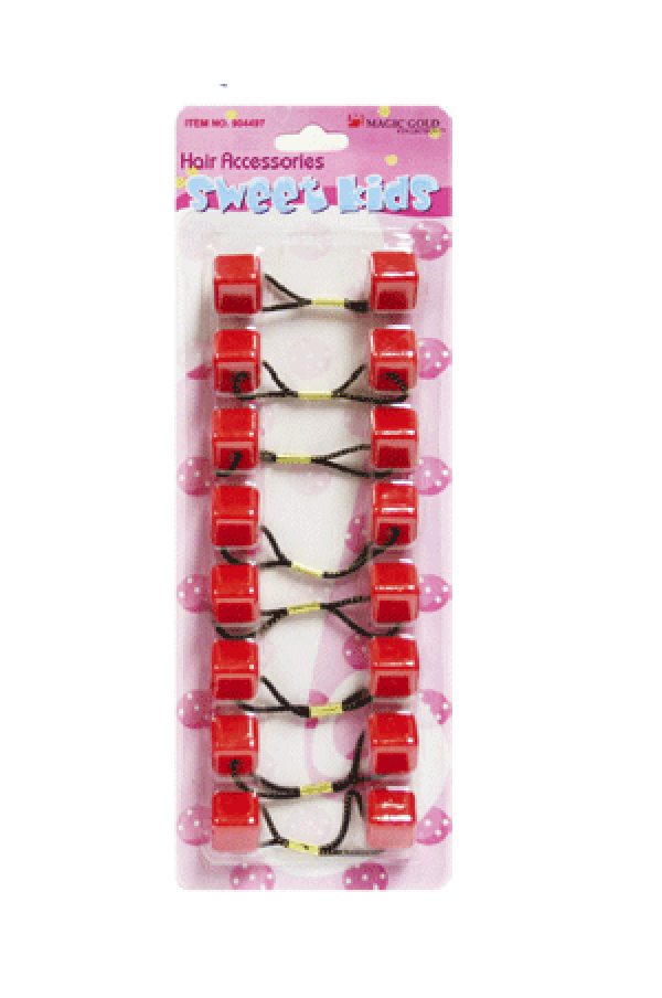 Sweet Kids Hair Baubles - Square #SQ3 Red