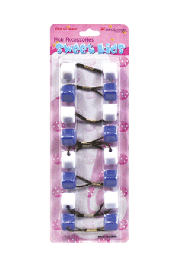 Sweet Kids Hair Baubles - Square #SQ7 Blue & White