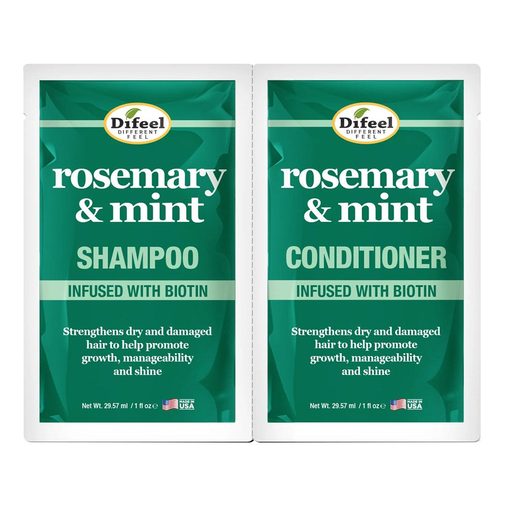 Difeel Biotin Infused Shampoo & Conditioner Combo Packette - Rosemary & Mint