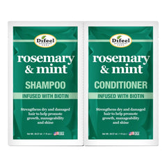 Difeel Biotin Infused Shampoo & Conditioner Combo Packette - Rosemary & Mint