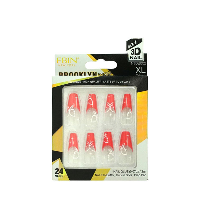 EBIN Press-On Nails Brooklyn Hottie #N3DB002 X-Long