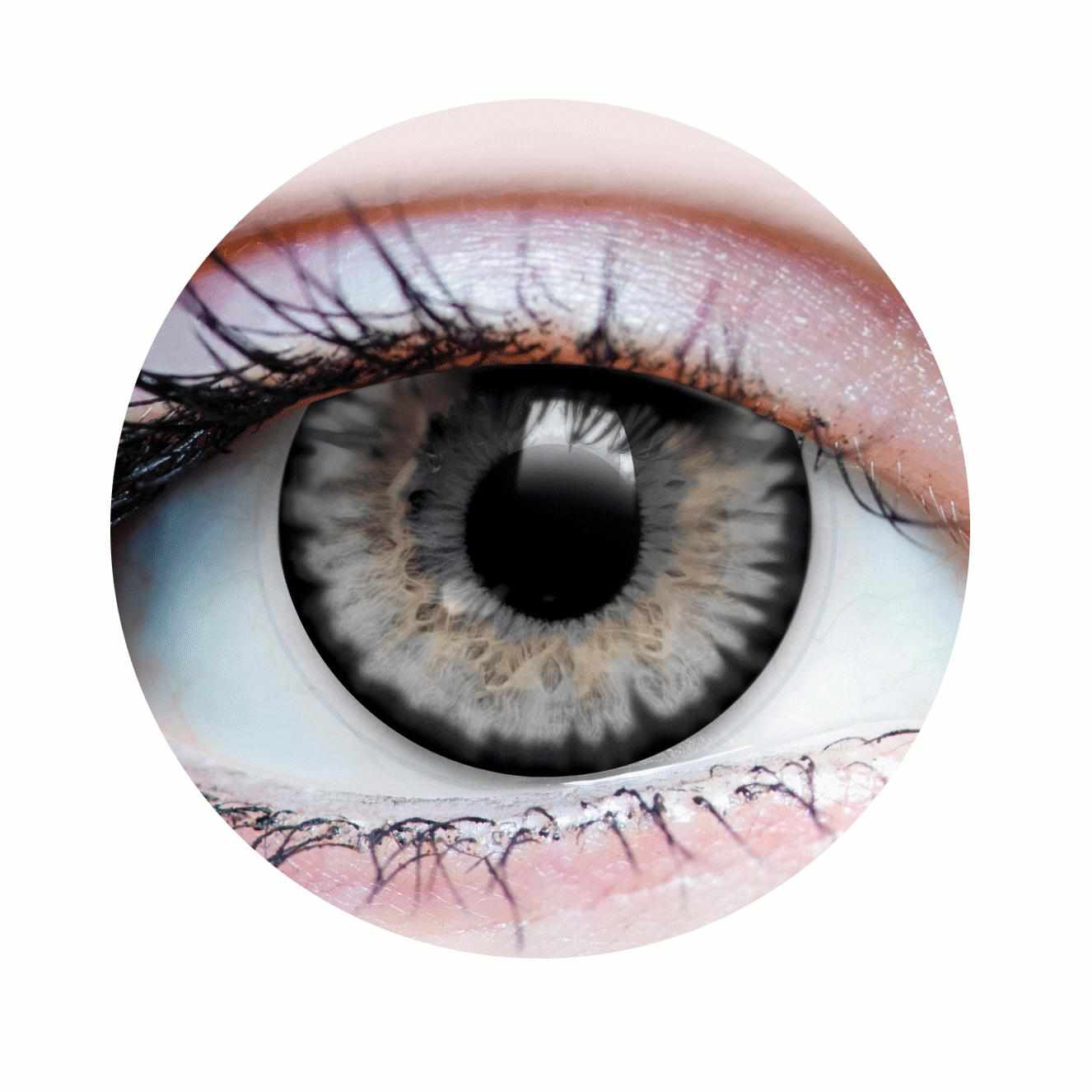 PRIMAL® Starlight Ash - Grey Colored contact lenses.