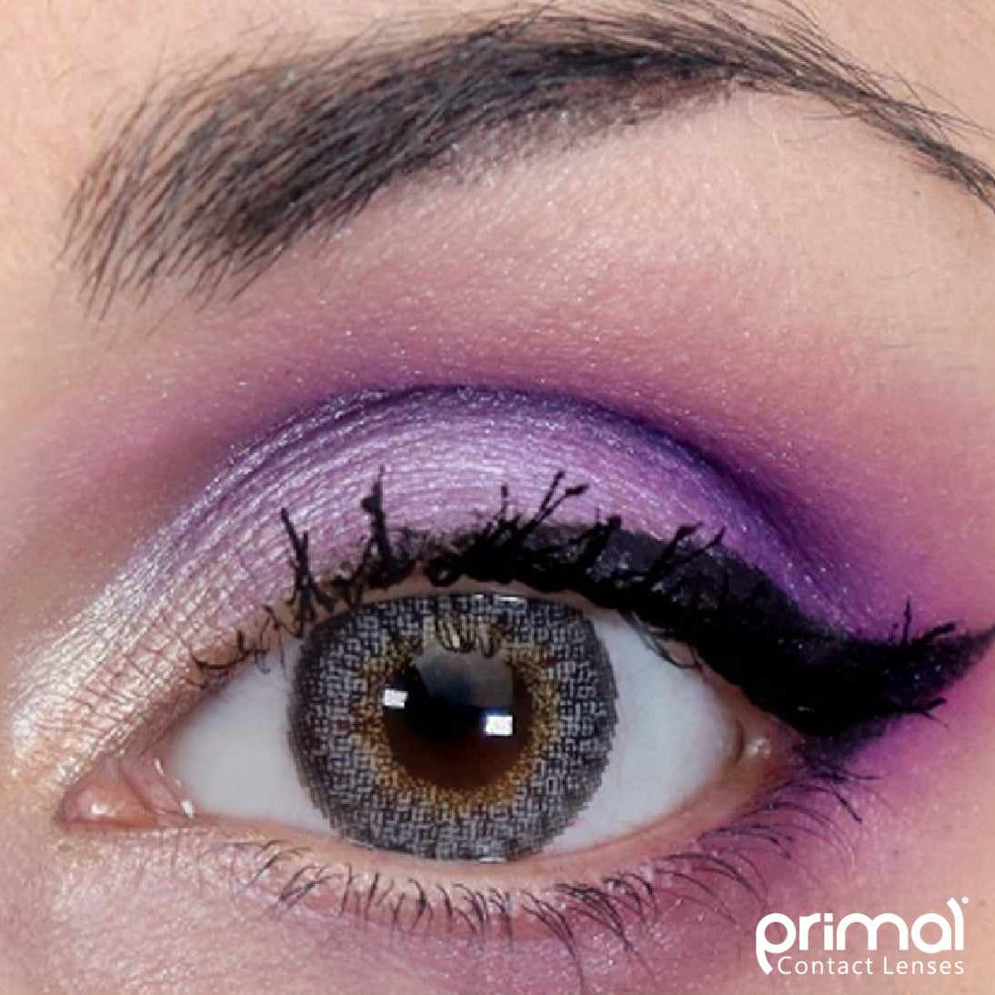 PRIMAL® Starlight Ash - Grey Colored contact lenses.