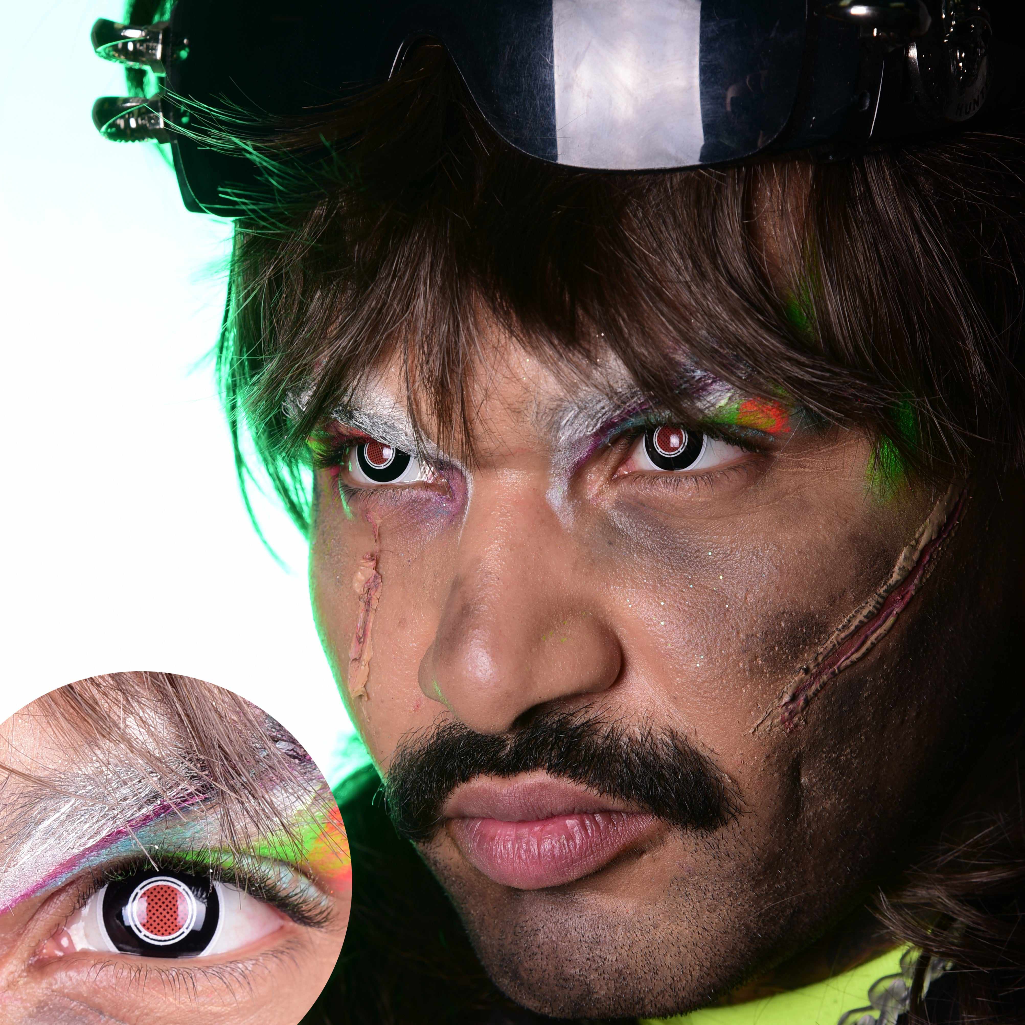 PRIMAL ® Terminator II - Grey & Red Colored Contact Lenses