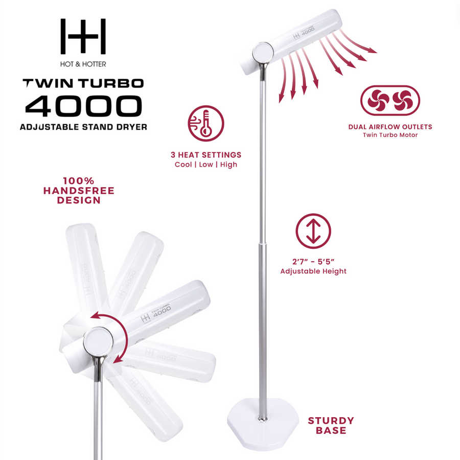 Hot & Hotter Twin Turbo 4000 Adjustable Stand Dryer #5914