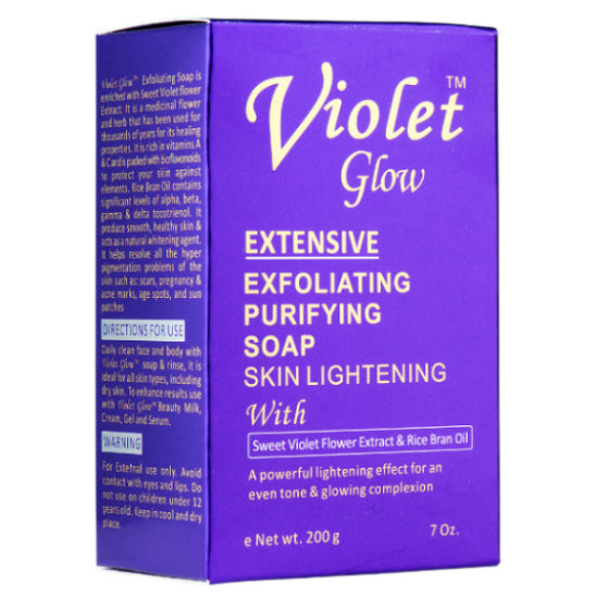 Glow VIOLET GLOW ® SAVON Exfoliant Purifiant Éclaircissant pour la peau - Authentic Skincare Treatment