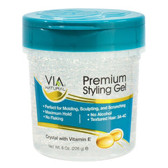 Via Natural Premium Styling Gel - Crystal w/ Vit E 8oz