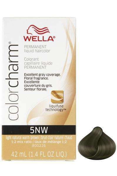 Wella Color Charm Permanent Liquid Hair Color - 5NW Dark Golden Brown