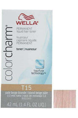 Wella Color Charm Permanent Liquid Hair Toner - T15 Pale Beige Blonde