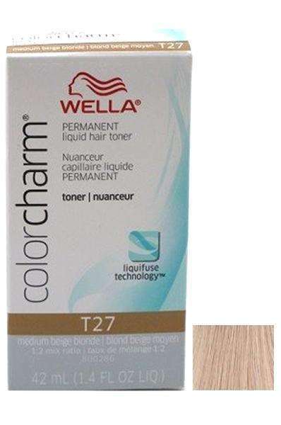 Wella Color Charm Permanent Liquid Hair Toner - T27 Medium Beige Blonde
