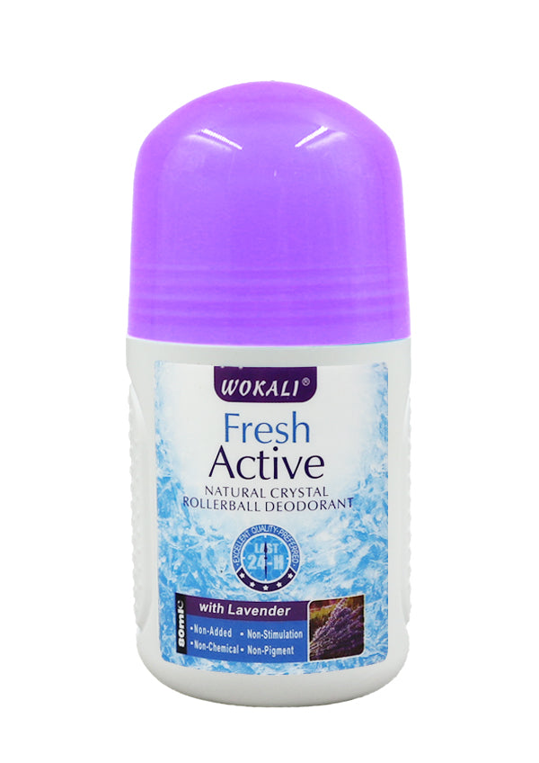 Wokali Fresh Active Natural Crystal Rollerball Deodorant - Lavender