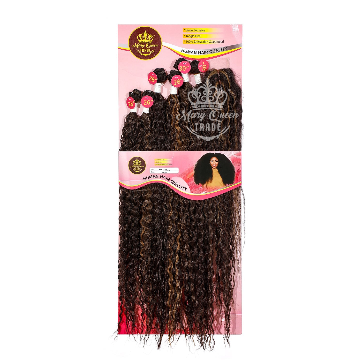 Mary Queen BioProtein™ Water Wave 6-Bundle Set with Closure – 26"–30"