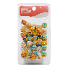 Wooden Hair Beads - Ikat #91996