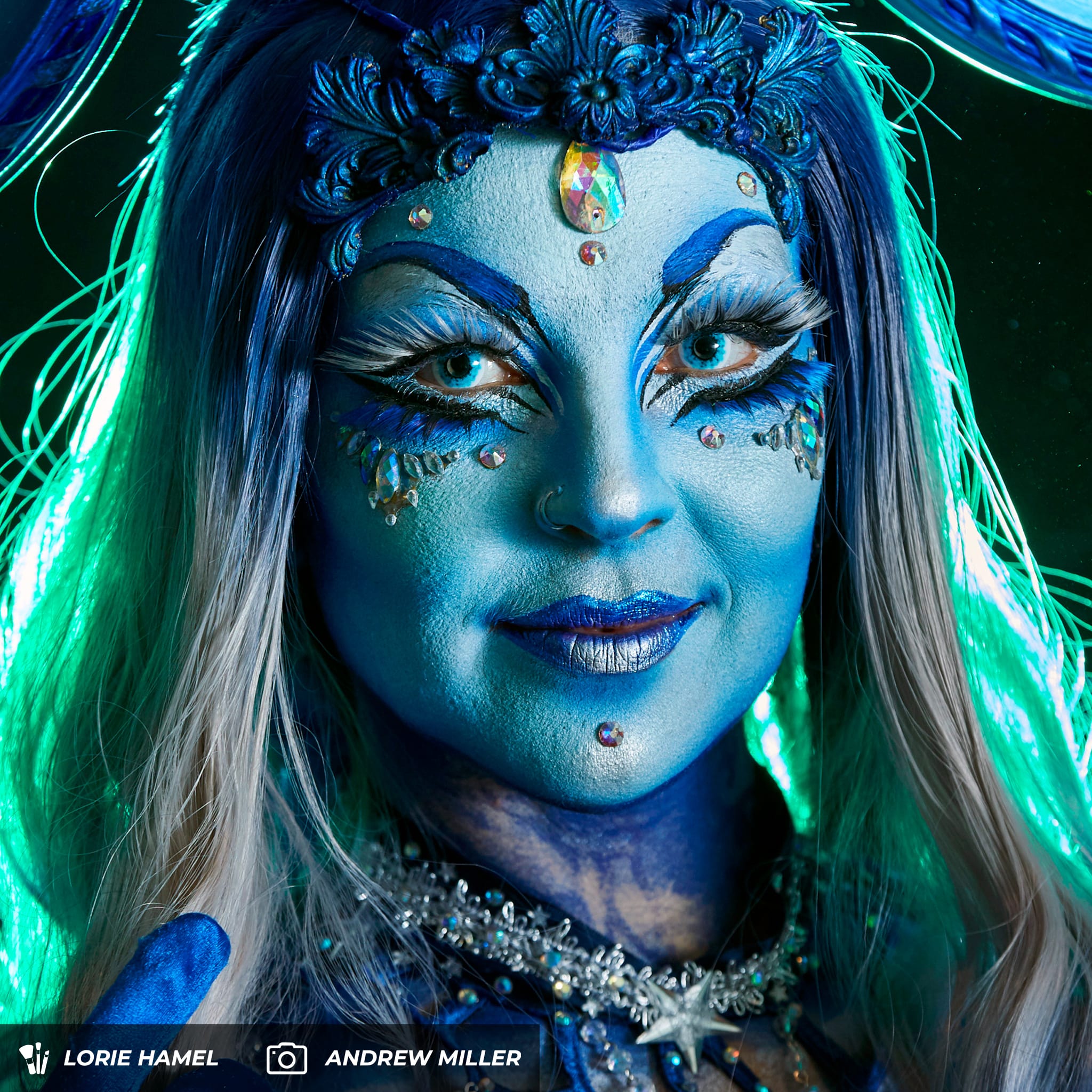 PRIMAL ® Wraith I - White & Blue Colored Contact Lenses