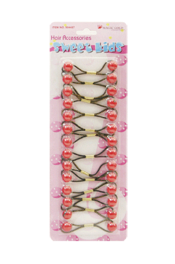 Magic Gold Hair Baubles - Round #XS4 Red