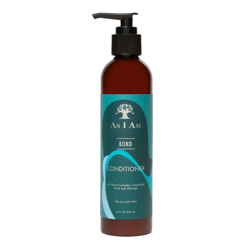 Bottle of As I Am Bond Conditioner on a white background
