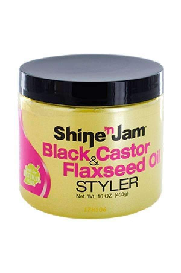 Ampro Shine 'n Jam Black Castor & Flaxseed Oil Styler 16oz