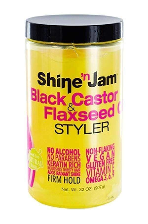 Ampro Shine 'n Jam Black Castor & Flaxseed Oil Styler 32oz