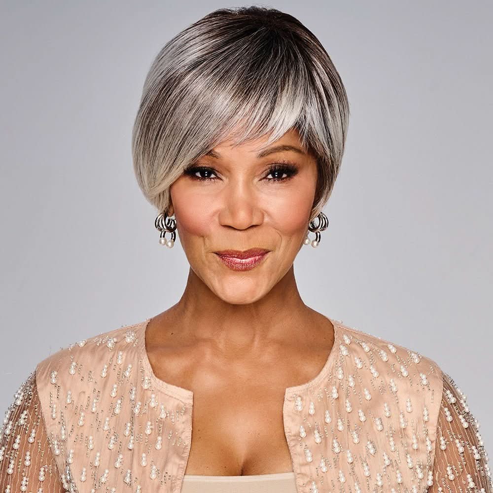 Woman wearing Anastasia Wig in Sweet Cream - View from the front