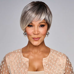 Woman wearing Anastasia Wig in Sweet Cream - View from the front