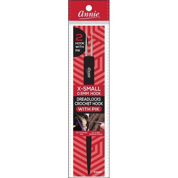 Annie X-Small Dreadlock Crochet Hook 2 Hooks w/ Pik #4996