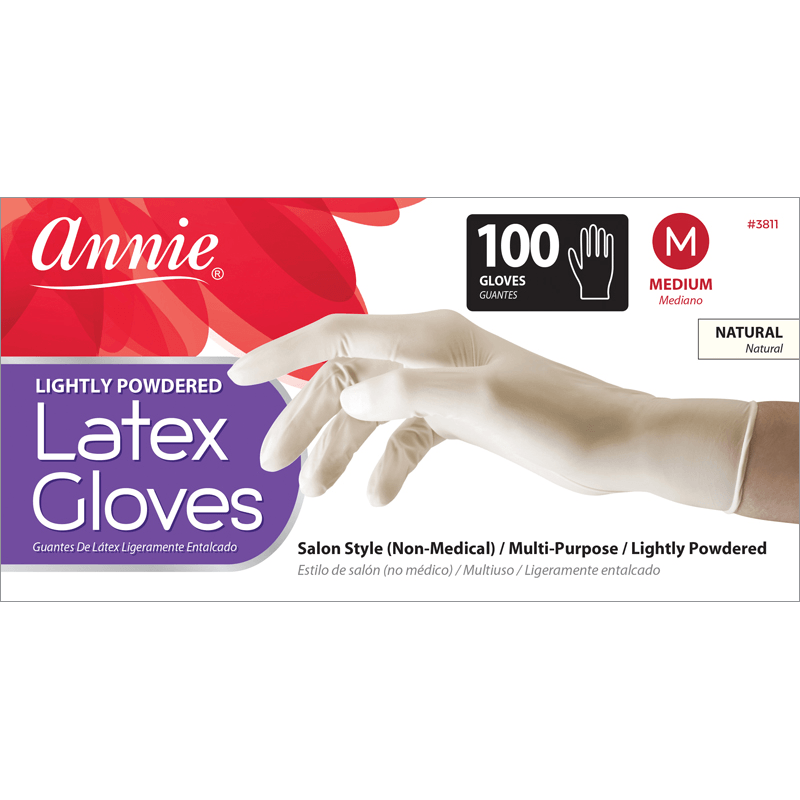 Annie Lightly Powdered Latex Gloves 100/box Medium #3811