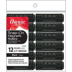 Annie Snap On Magnetic Rollers 3/4" Medium Black #1233