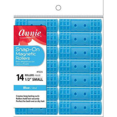 Annie Snap On Magnetic Rollers 1/2" Small Blue #1224