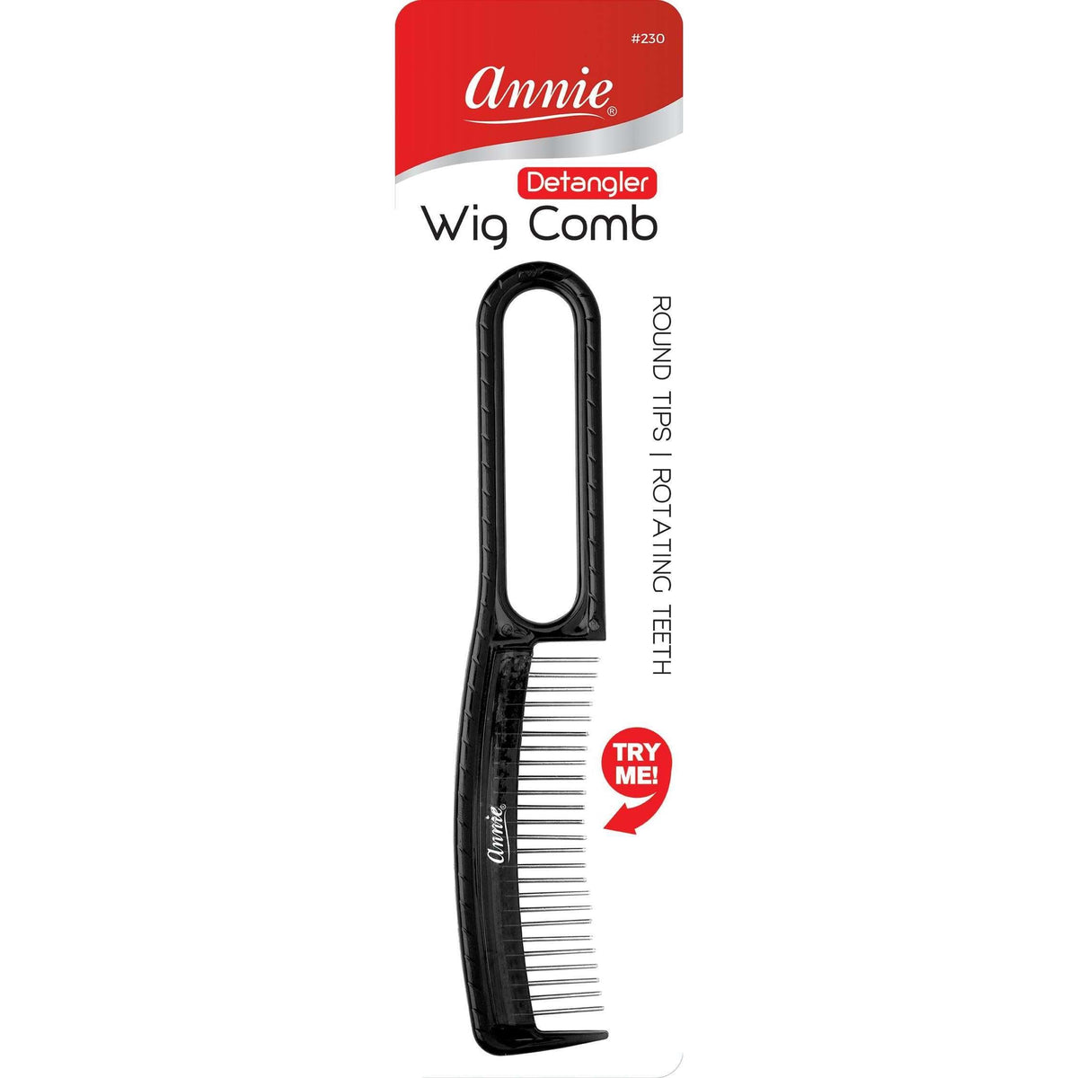Annie Wig Detangler Comb Black #230