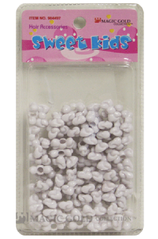 Sweet Kids Hair Beads - Small Ribbons White #1646