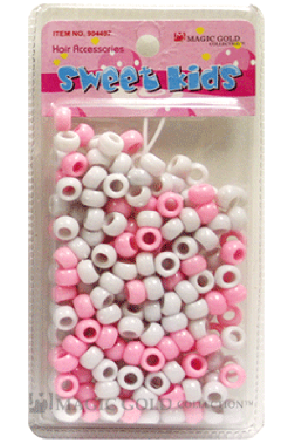 Sweet Kids Hair Beads - Pink & White #1626