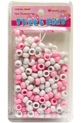 Sweet Kids Hair Beads - Pink & White #1626