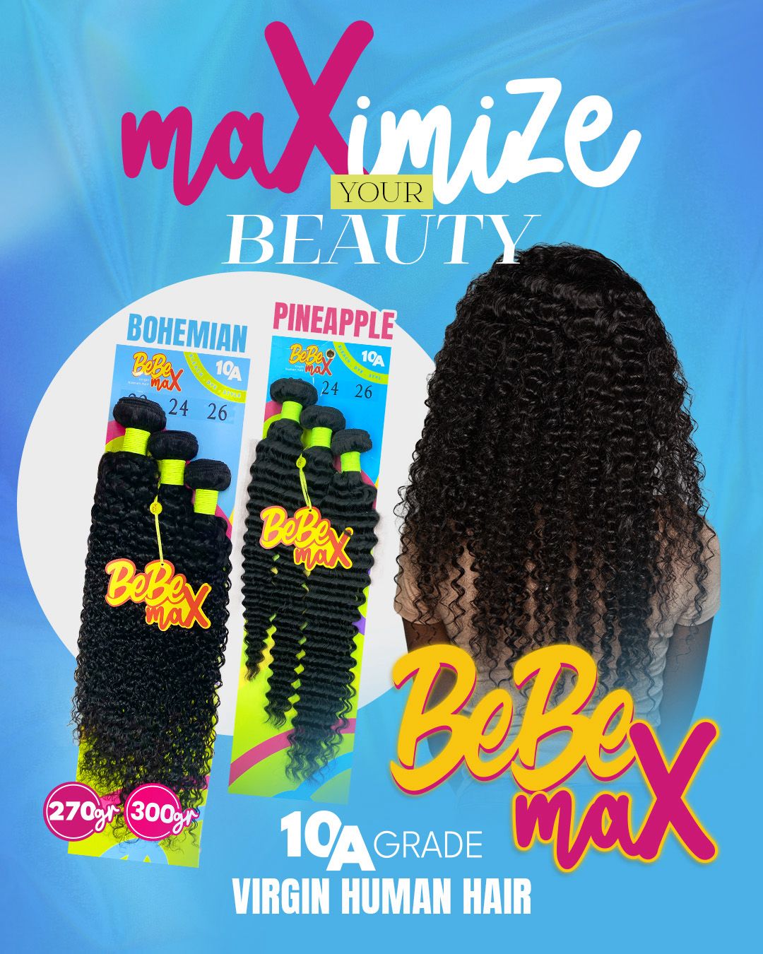BeBe MAX 100% Virgin Human Hair Multipack 10A - Bohemian