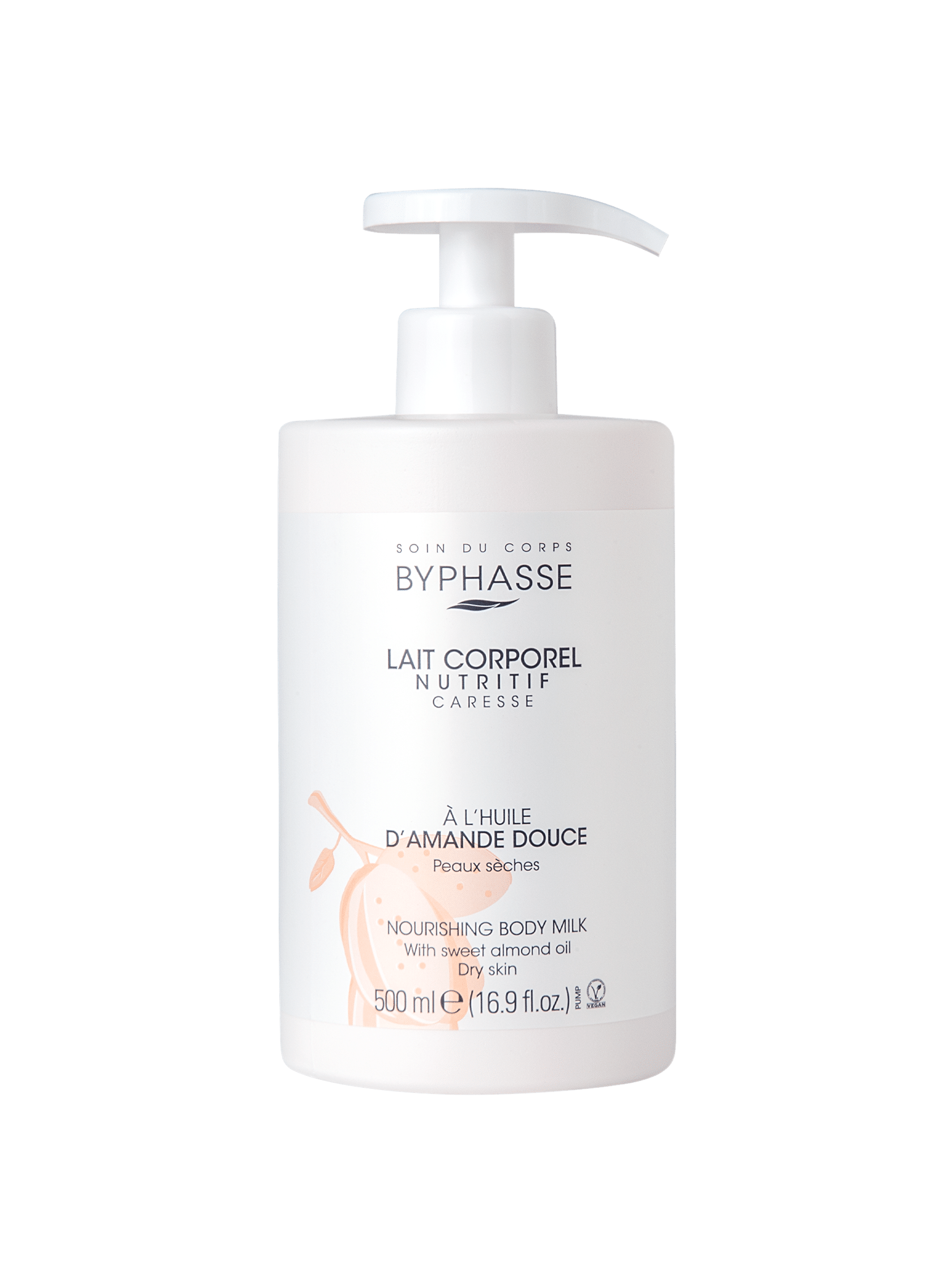 Byphasse BYPHASSE LAIT CORPOREL NUTRITIF À L’HUILE D’AMANDE DOUCE POMPE - Authentic Skincare Treatment